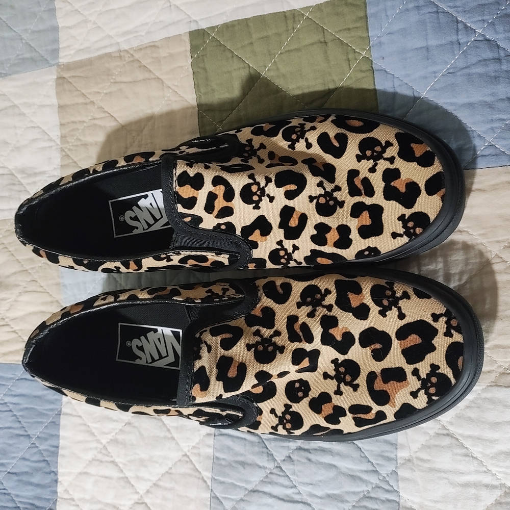 Vans Leopard Skull Slip-On Shoes